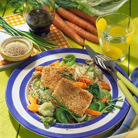 Tofuschnitten in Sesamkruste Rezept Tofuschnitten in Sesamkruste Rezept