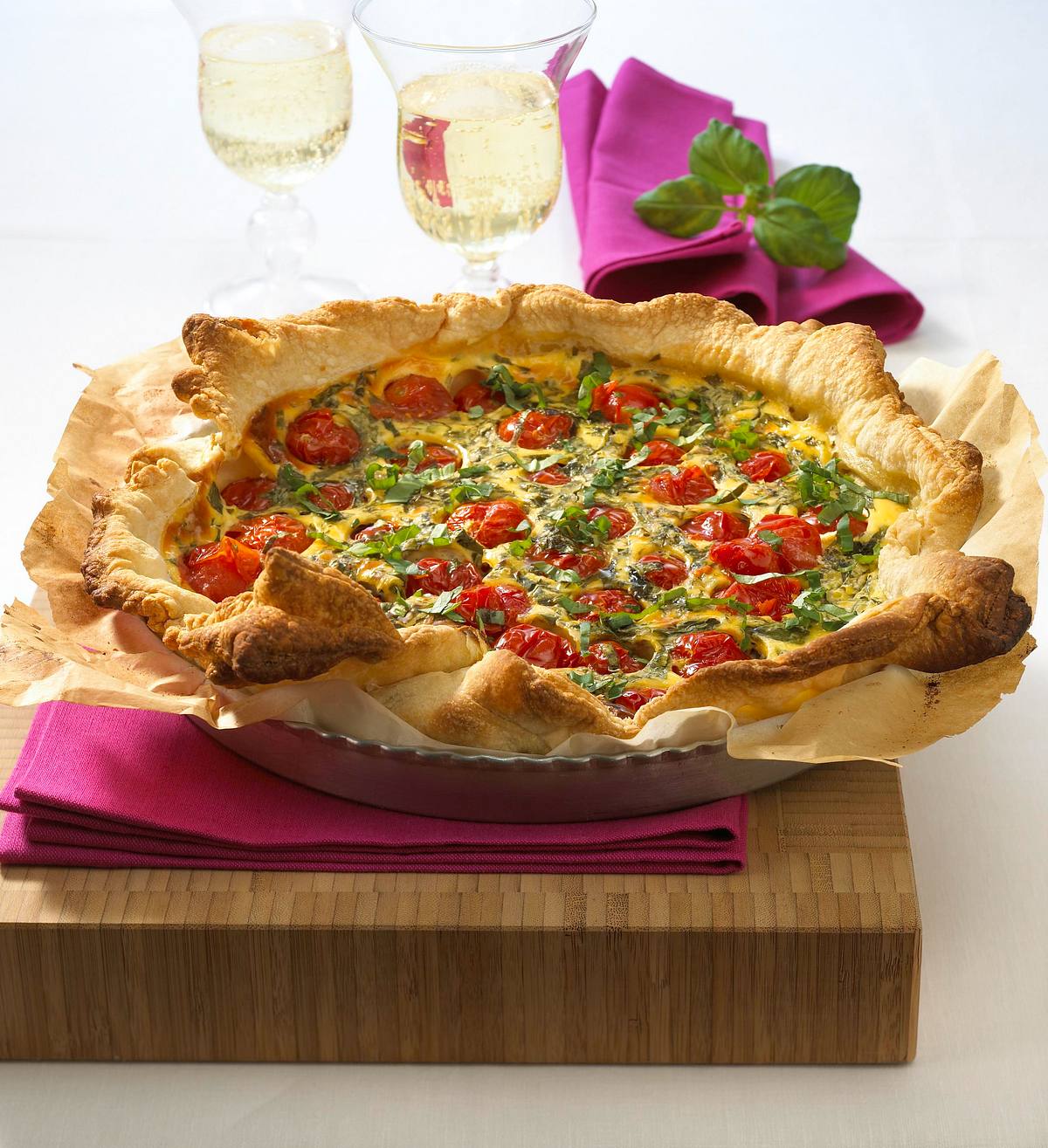 Tomaten-Basilikum-Quiche Rezept