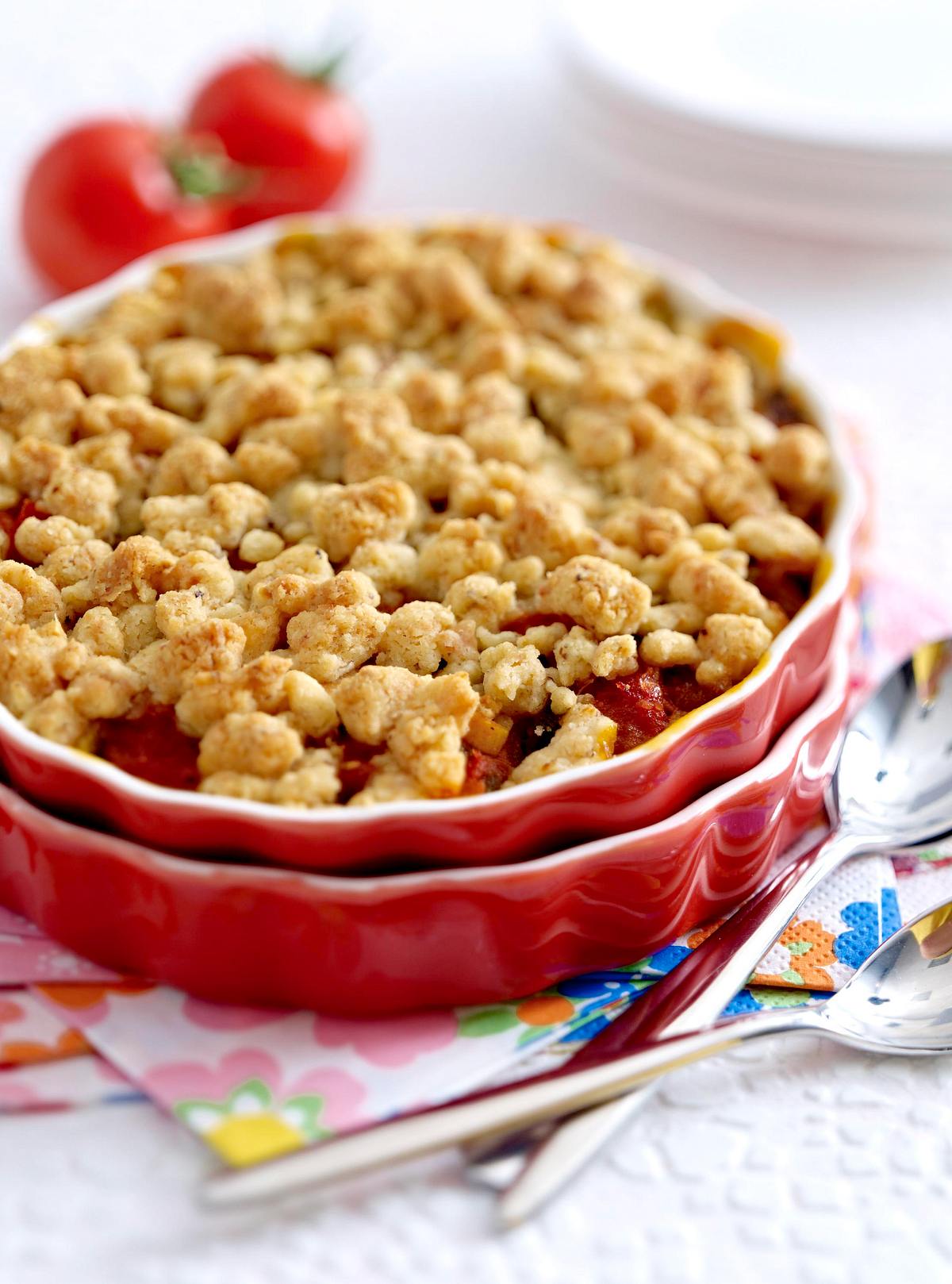 Tomaten-Kapern-Parmesan-Crumble Rezept