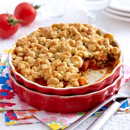 Tomaten-Kapern-Parmesan-Crumble Rezept