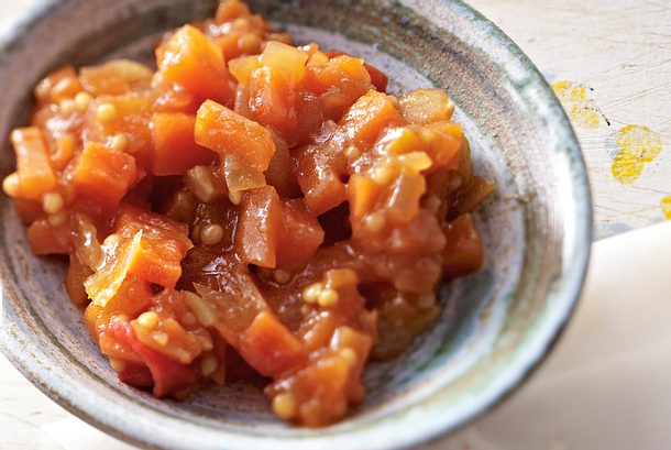 Tomaten-Mandel-Chutney mit Möhren Rezept
