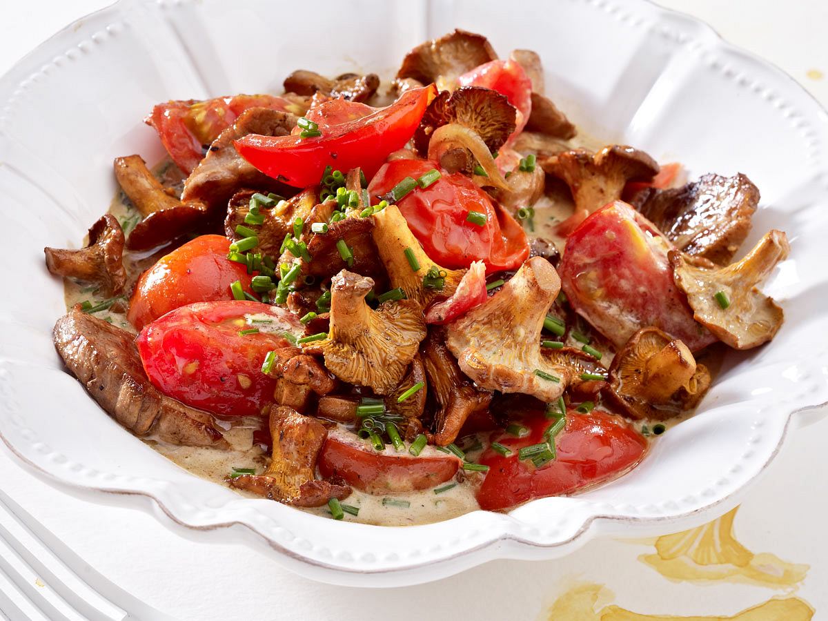 Tomaten-Pfifferlings-Ragout mit Schweinefilet Rezept