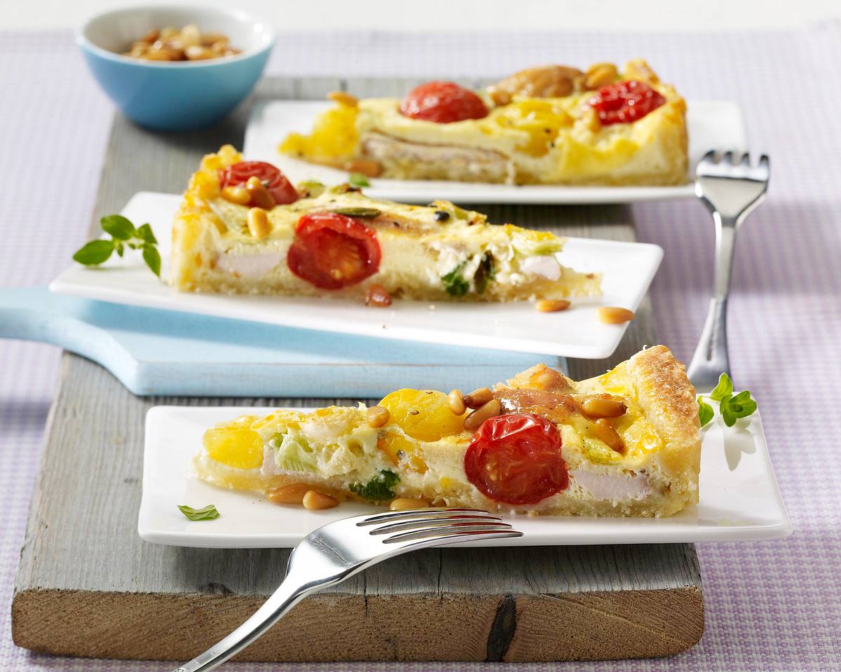 Tomaten-Quiche mit Hähnchenfilet Rezept