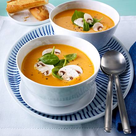 Tomatencremesuppe mit Galganttee Rezept Tomatencremesuppe mit Galganttee Rezept