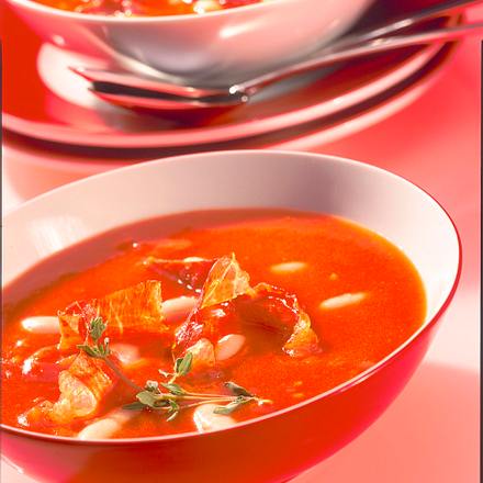 Tomatensuppe mit Bohnen Rezept