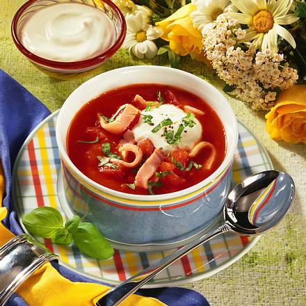 Tomatensuppe mit Schinken Rezept