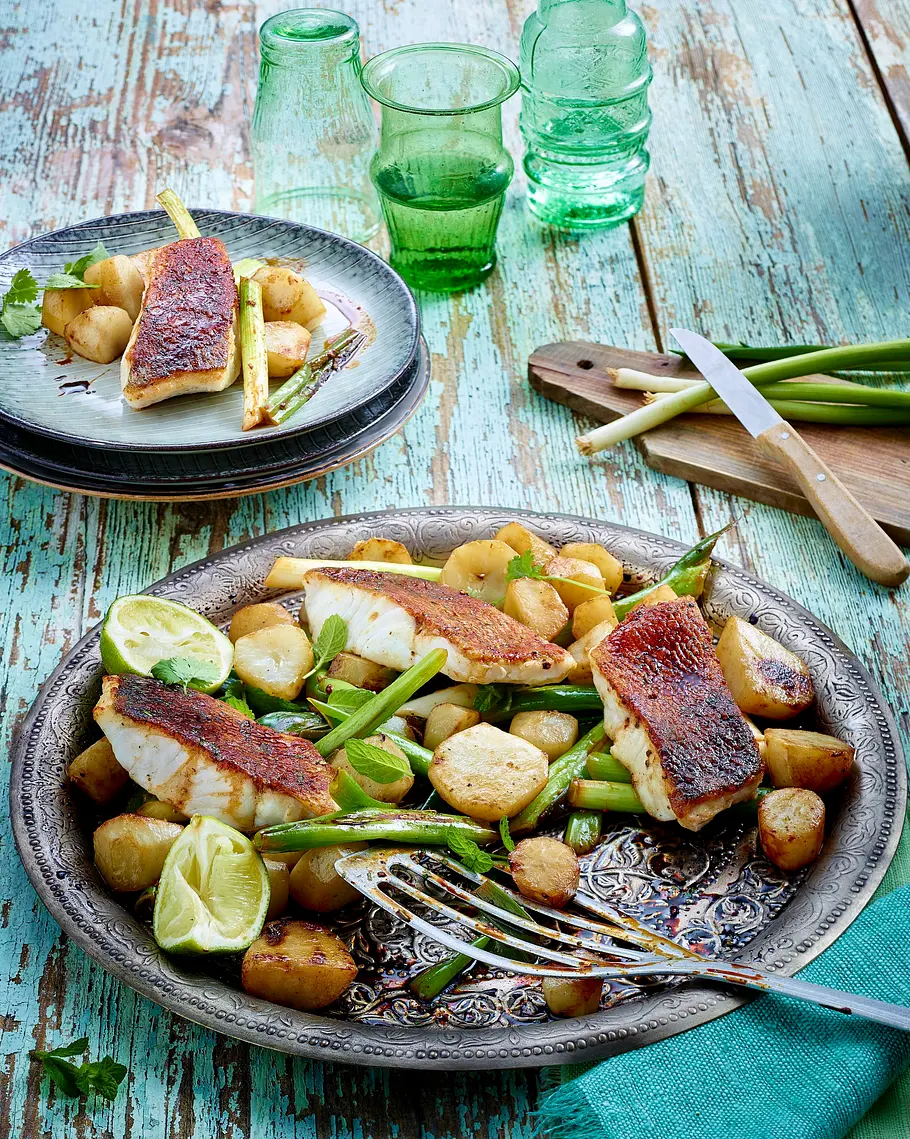 Topinambur-Gemüse mit Zanderfilet Rezept Topinambur-Gemüse mit Zanderfilet Rezept
