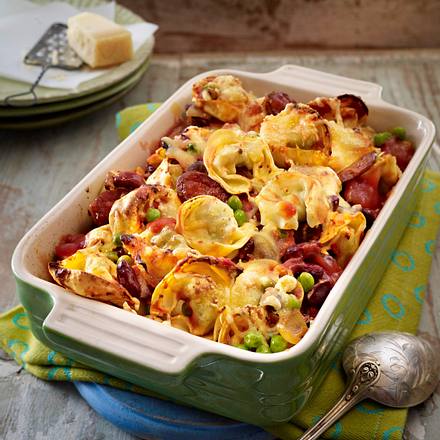 Tortelloni-Auflauf mit Chorizo Rezept Tortelloni-Auflauf mit Chorizo Rezept