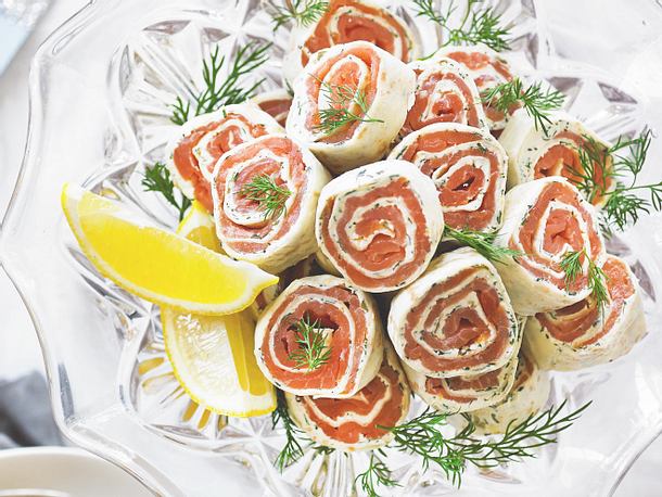 Tortilla-Lachs-Röllchen Tortilla-Lachs-Röllchen