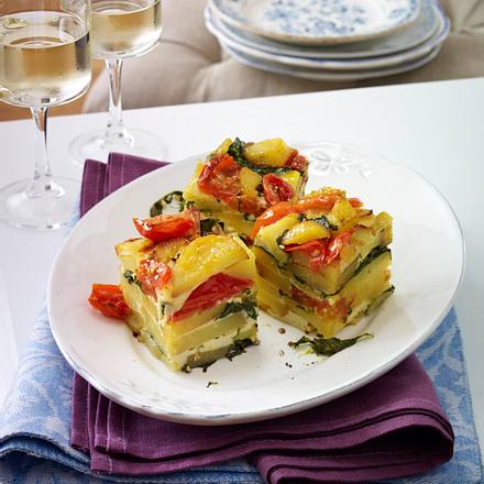 Tortilla mit Tomaten und Spinat Rezept