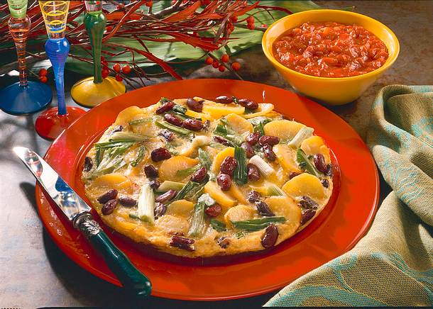 Tortilla mit Tomatensoße Rezept Tortilla mit Tomatensoße Rezept
