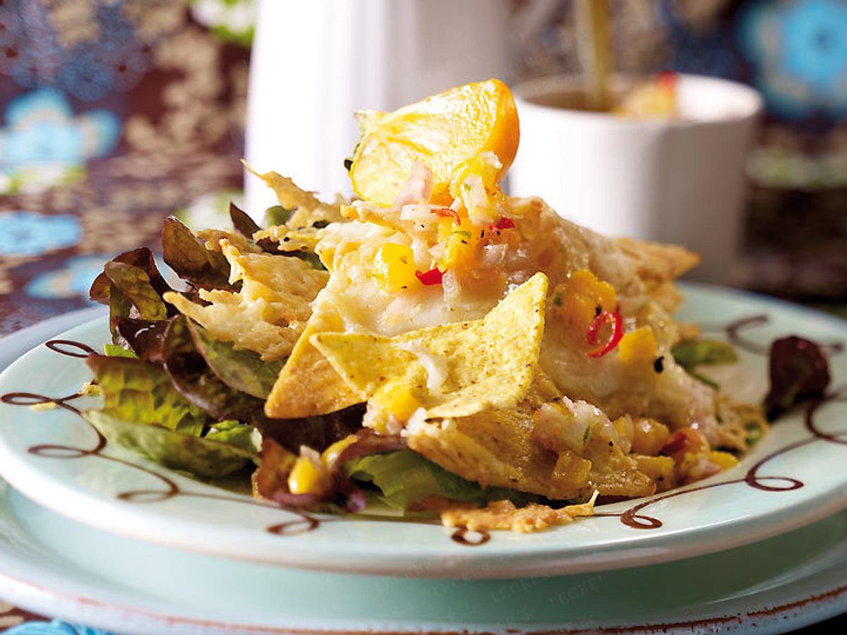 Tortillasalat mit Kaki-Chili-Salsa Rezept