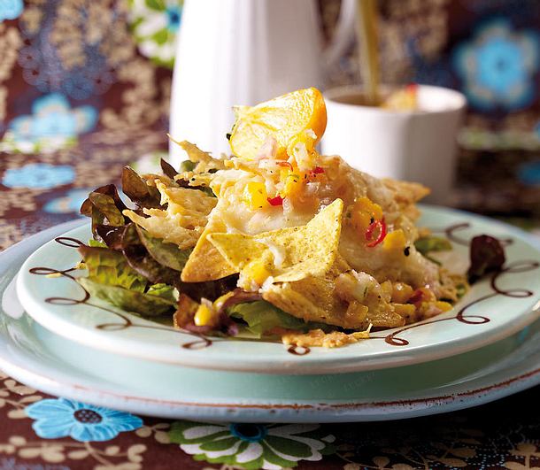 Tortillasalat mit Kaki-Chili-Salsa Rezept