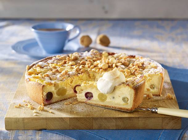 Trauben-Käsekuchen mit Walnussstreusel Rezept Trauben-Käsekuchen mit Walnussstreusel Rezept