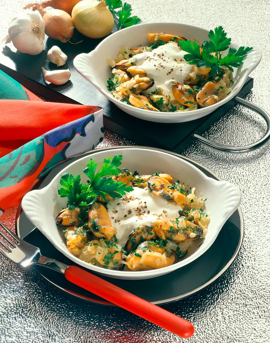 Überbackene Muscheln Rezept Überbackene Muscheln Rezept