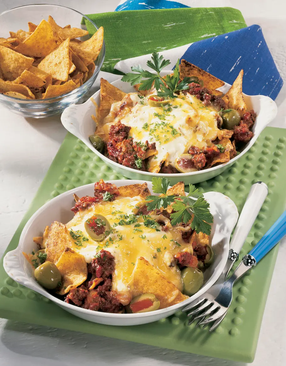 Überbackene Tortilla-Chips mit Hack Rezept Überbackene Tortilla-Chips mit Hack Rezept