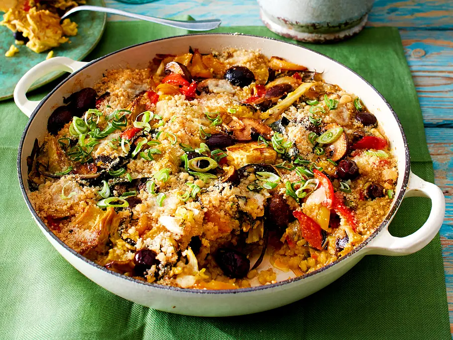 Überbackene Veggie-Paella Rezept Überbackene Veggie-Paella Rezept