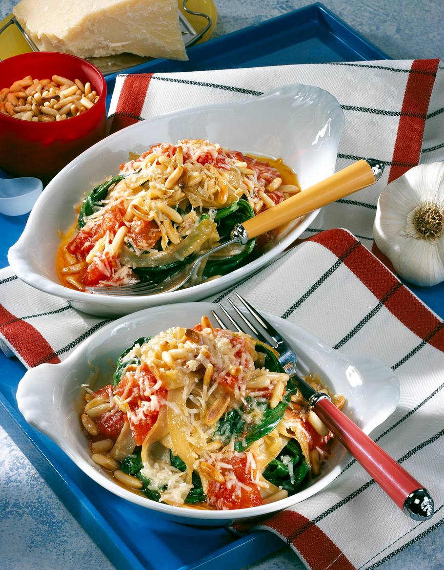 Überbackene Vollkorn-Bandnudeln Rezept