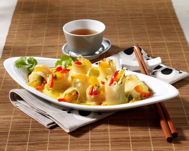 Überbackene asiatische Nudelrollen Rezept Überbackene asiatische Nudelrollen Rezept