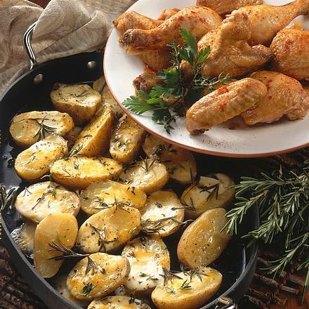 Überbackene Kartoffeln mit Hähnchen Rezept Überbackene Kartoffeln mit Hähnchen Rezept