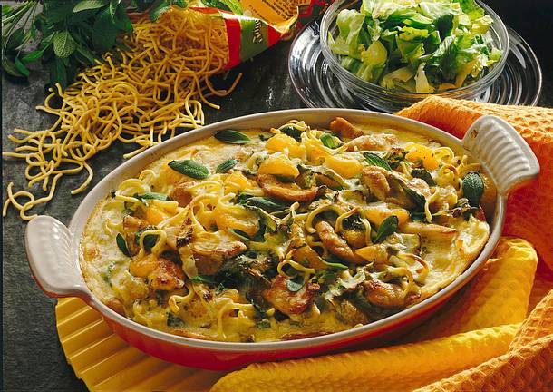 Überbackene Spätzle mit Hähnchenbrust Rezept Überbackene Spätzle mit Hähnchenbrust Rezept