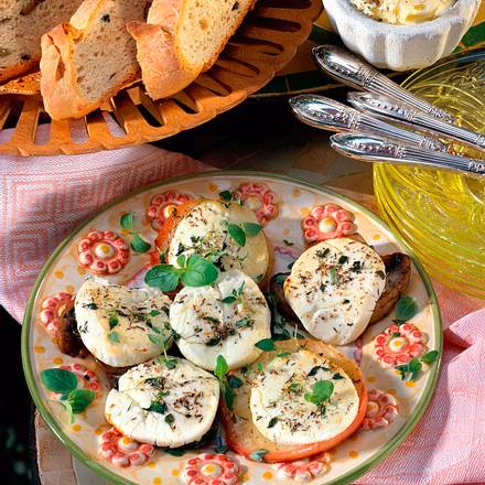 Überbackene Ziegenkäsetaler Rezept Überbackene Ziegenkäsetaler Rezept