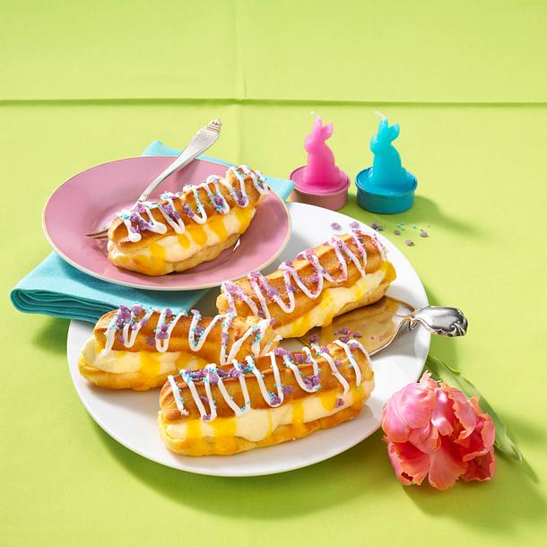 Vanille-Mango-Eclairs Rezept Vanille-Mango-Eclairs Rezept