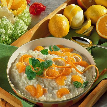 Vanille-Milchreis mit Mandarinen Rezept