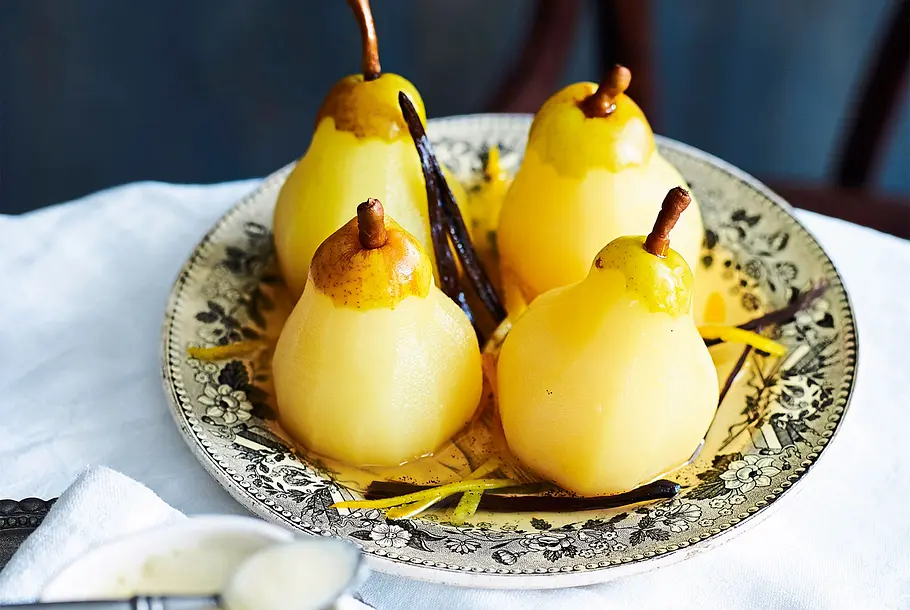 Vanillebirnen mit Sabayon Rezept Vanillebirnen mit Sabayon Rezept