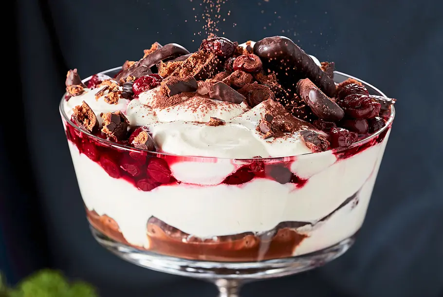 Vanillecreme mit Kirschen und Printen Rezept