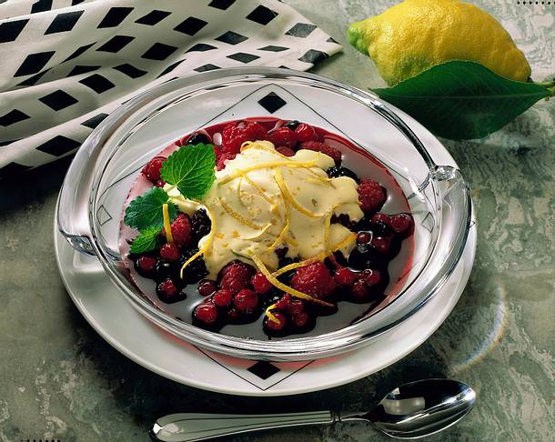 Vanilleeis mit Beerencocktail Rezept Vanilleeis mit Beerencocktail Rezept