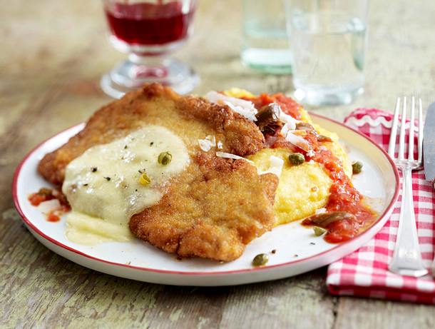 Veal Parmigiana mit Polenta Rezept Veal Parmigiana mit Polenta Rezept