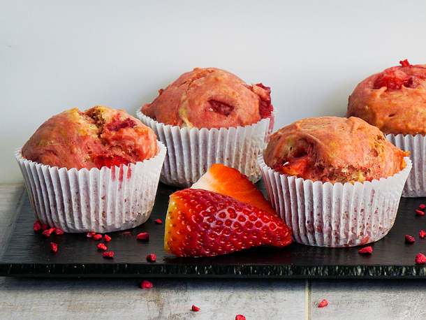 Vegane Erdbeer-Muffins Rezept