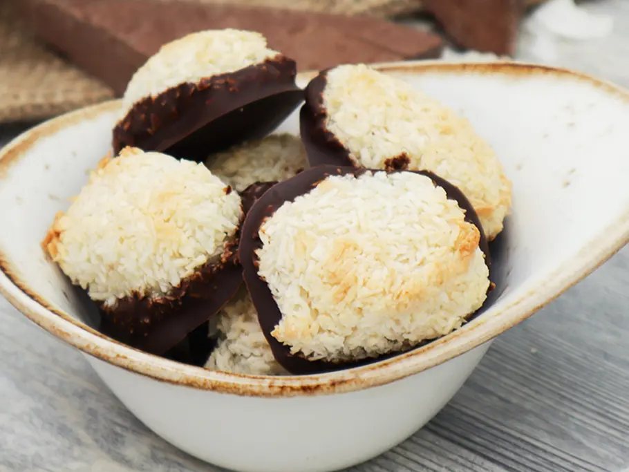 Vegane Kokosmakronen Rezept Vegane Kokosmakronen Rezept