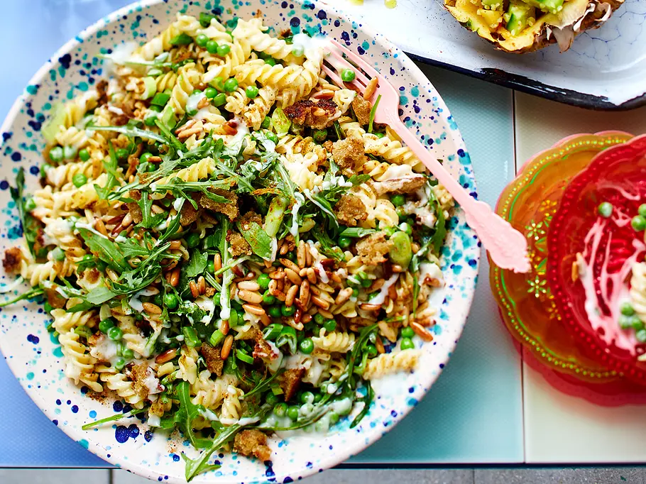 Veganer Nudelsalat mit Erbsen Rezept Veganer Nudelsalat mit Erbsen Rezept