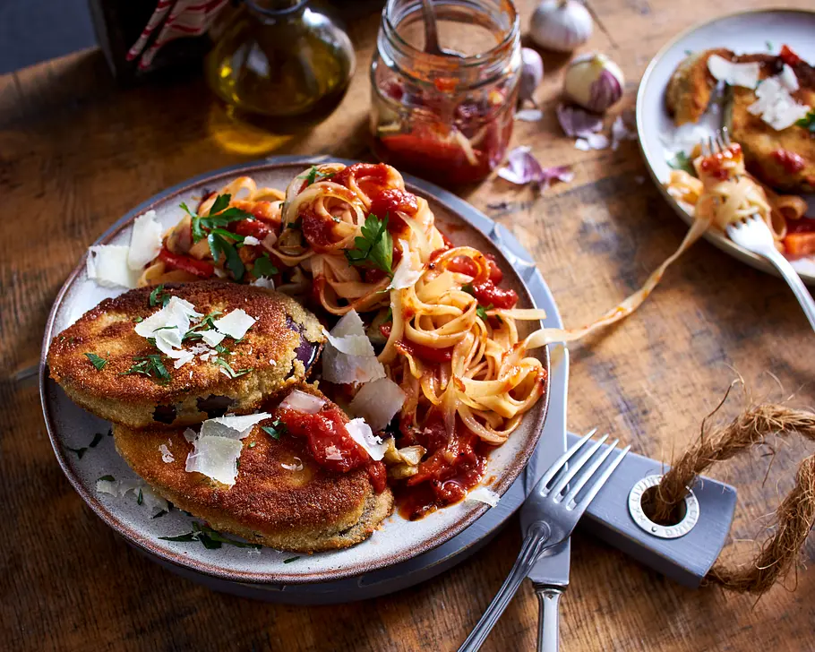 Vegetarisches Auberginen-Schnitzel Rezept
