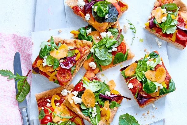 Veggie-Pizza „Colour Beauty“ aus Dinkelteig Rezept Veggie-Pizza „Colour Beauty“ aus Dinkelteig Rezept