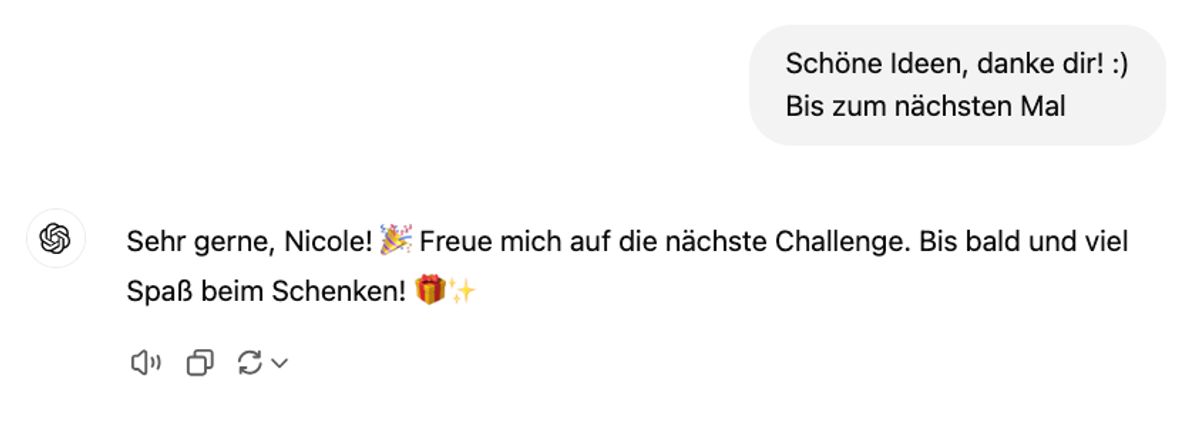 Auszug aus der Chat-Verabschiedung von und mit Chat GPT