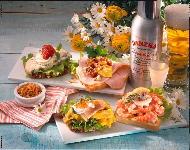 Viererlei Smørrebrød Rezept Viererlei Smørrebrød Rezept