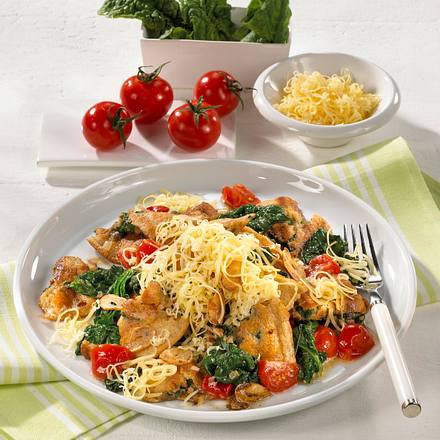 Vollkornschmarrn mit Spinat und Käse Rezept Vollkornschmarrn mit Spinat und Käse Rezept