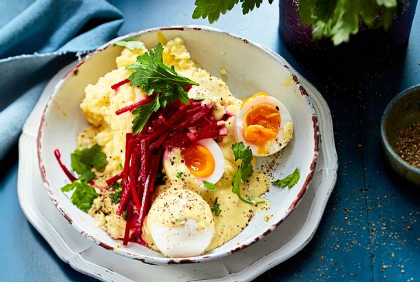 Wachsweiche Eier in Senfsoße Rezept Wachsweiche Eier in Senfsoße Rezept