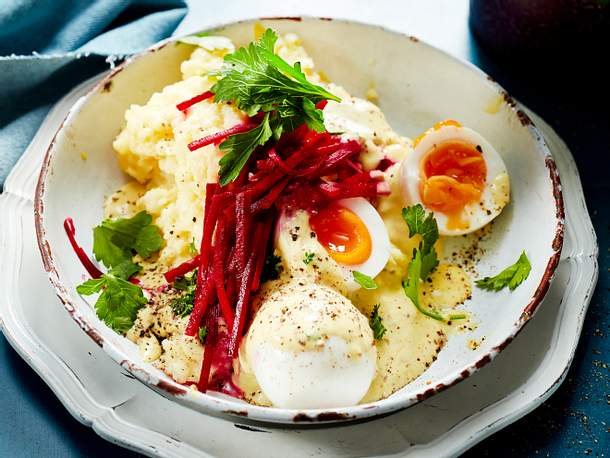 Wachsweiche Eier in Senfsoße Rezept