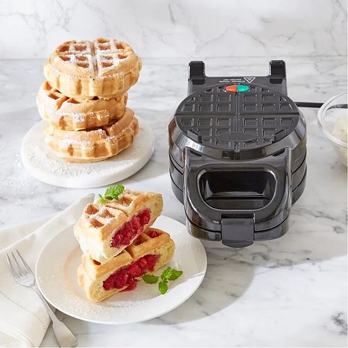 Waffeleisen für gefüllte Waffeln, Ø 13 cm, 640 W, 17 x 27 x 12,5 cm