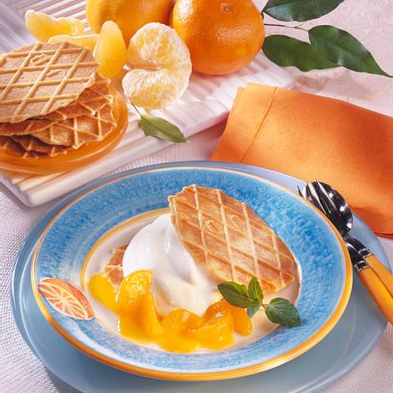Waffeln mit Mandarinen-Creme Rezept Waffeln mit Mandarinen-Creme Rezept