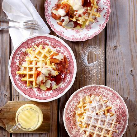 Waffeln mit Pflaumen Rezept