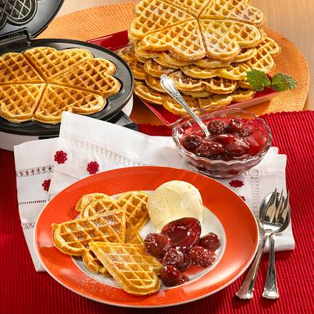 Waffeln mit Rumtopf Rezept Waffeln mit Rumtopf Rezept