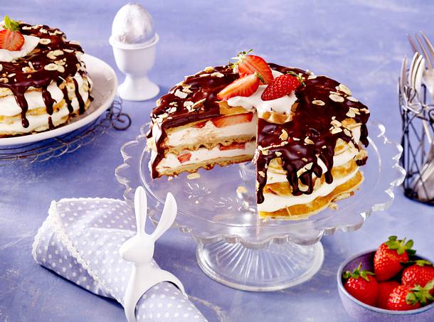 Waffeltorte mit Erdbeeren Rezept Waffeltorte mit Erdbeeren Rezept