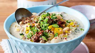 Weißes Chili con Carne Rezept - Foto: LECKER @ Bauer Media Group Weißes Chili con Carne Rezept - Foto: LECKER @ Bauer Media Group