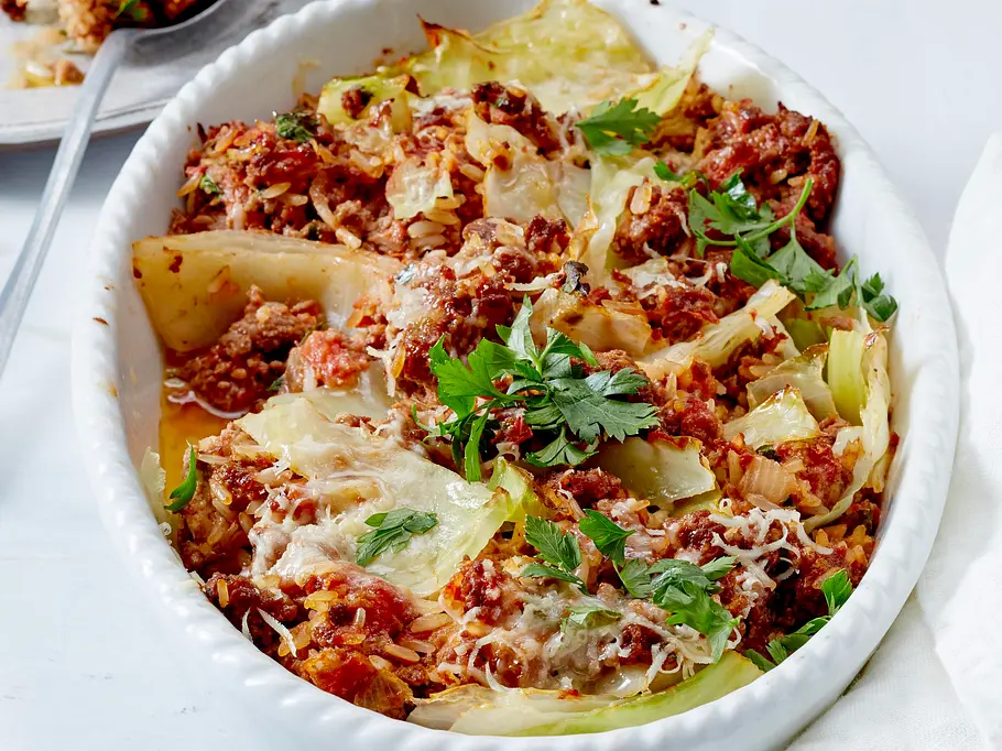Weißkohl-Auflauf mit Hack Rezept Weißkohl-Auflauf mit Hack Rezept