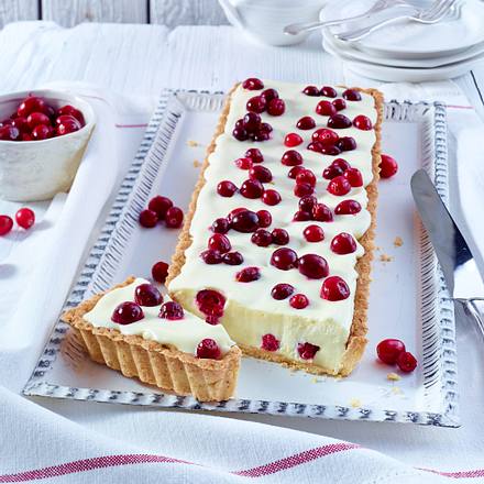 Weiße Schokoladen-Cranberry-Tarte Rezept Weiße Schokoladen-Cranberry-Tarte Rezept
